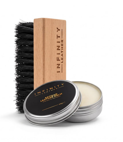 Leather Balm & Nylon Brush Leather Care Set