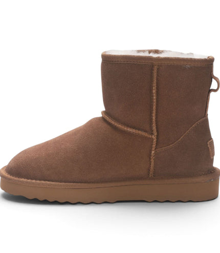 Women’s Chestnut Tan Genuine Sheepskin Real Fur Winter Ankle Boots - Frost