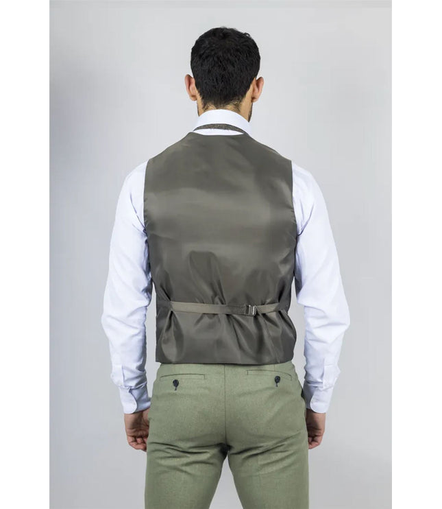 Men's Sage Green Tailor Fit 3 Piece Linen Summer Wedding Suit