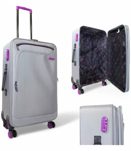 Handa Set of 3 Soft Shell Suitcase in Grey
