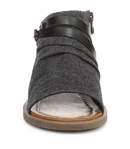 Blowfish Malibu Women's Charcoal Strappy Low Wedge Sandals - Denver