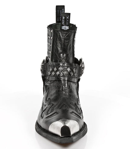 New Rock Black Metal Gothic Ankle Boots - 7950P-S1