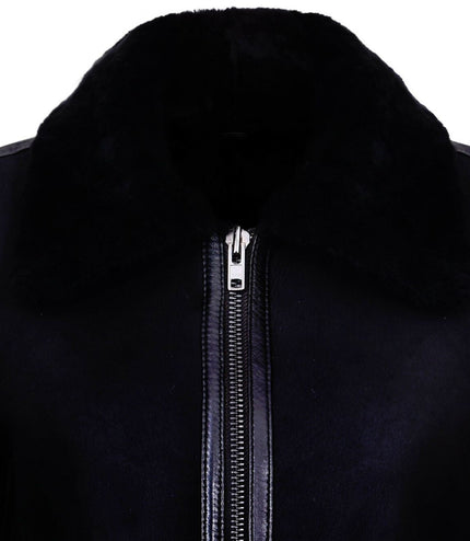 Womens Black B3 Sheepskin Leather Jacket-Campinas