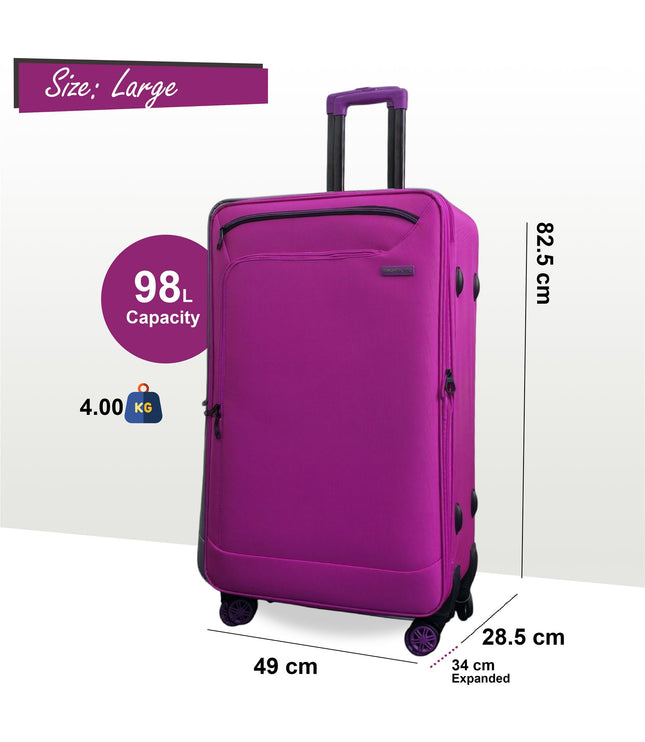 Handa Large Soft Shell Suitcase in Pink