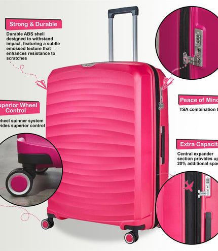 Alton Large Hard Shell Suitcase in Pink