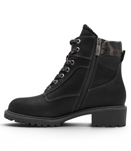 Tamaris Women’s Black Warm Lace-Up Winter Outdoor Ankle Boots - 26266-43