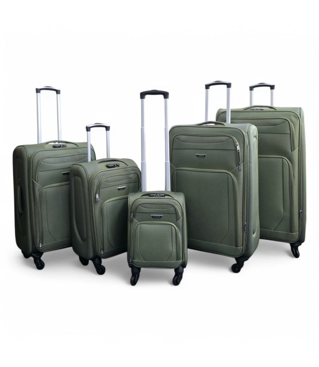 Nagoya Set of 5 Soft Shell Suitcase in Khaki