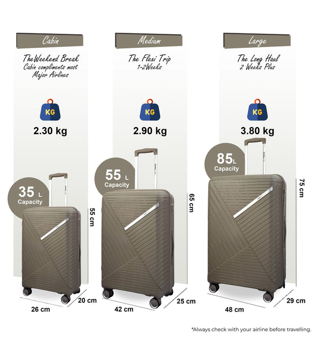 Chita Set of 3 Hard Shell Suitcase in Flesh
