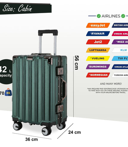 Airdrie Cabin Hard Shell Suitcase in Green