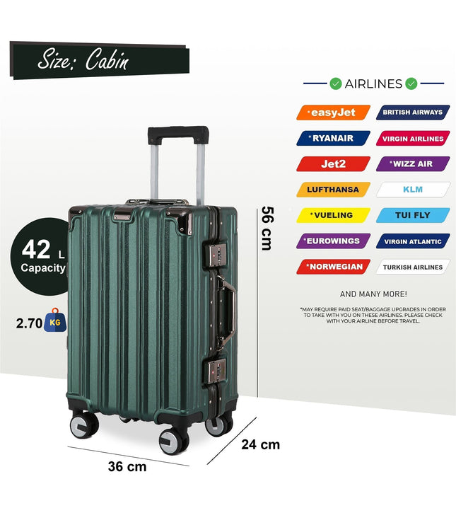 Airdrie Cabin Hard Shell Suitcase in Green