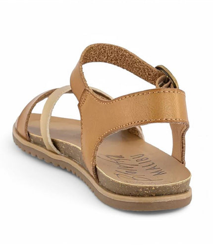 Blowfish Malibu Womens Tan Strappy Buckle Wedge Sandals - Monti-B