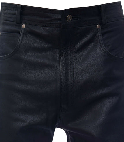 Mens Black '501' Leather Jeans-Montana