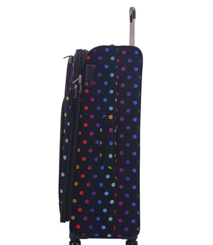 Ashbourne Large Soft Shell Suitcase in Dots