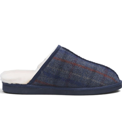 Men’s Wool Slip-on Real Sheepskin Fur Mule Winter Slippers - Highland
