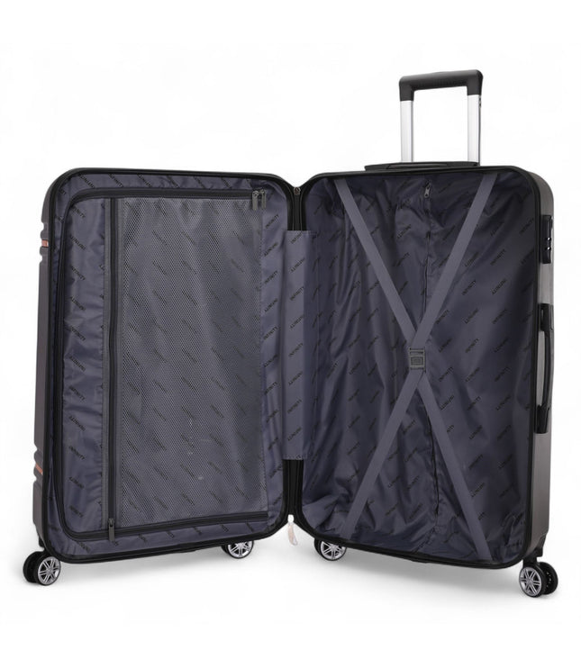 Calgary Large Hard Shell Suitcase in Charcoal Black