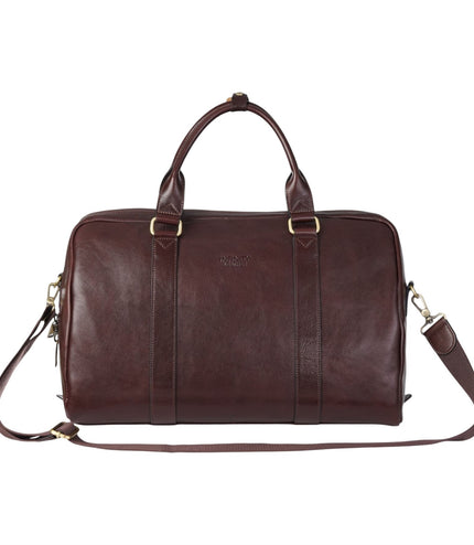 Vintage Genuine Leather Brown Holdall Duffle Gym Travel Bag - Atlas