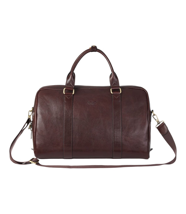 Vintage Genuine Leather Brown Holdall Duffle Gym Travel Bag - Atlas