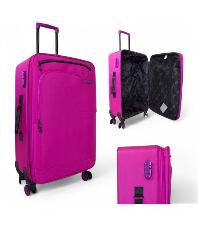 Handa Set of 3 Soft Shell Suitcase in Pink