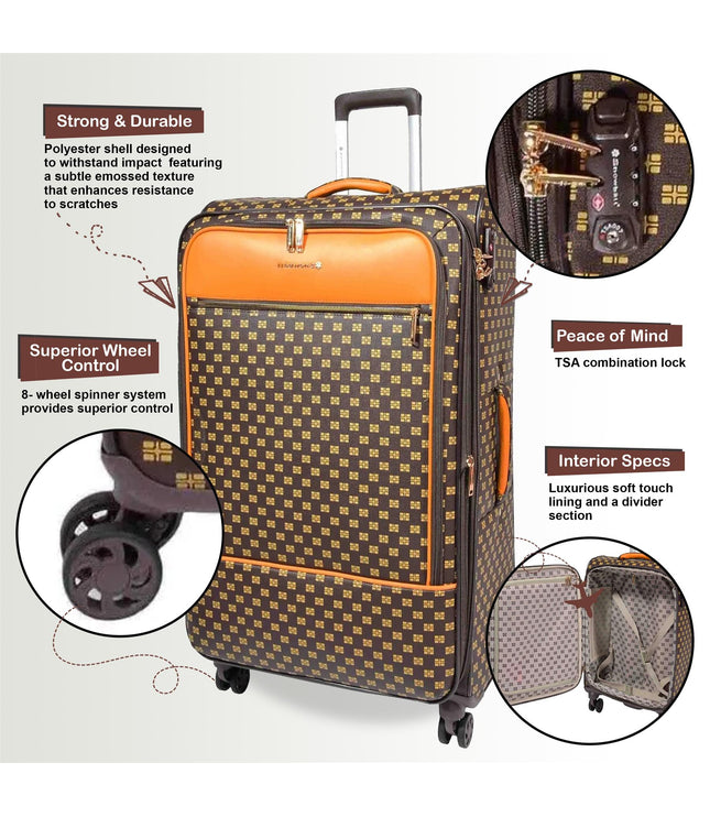 Corringham Cabin Soft Shell Suitcase in Coffee