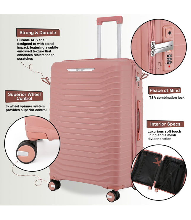 Burnaby Large Hard Shell Suitcase in Pink