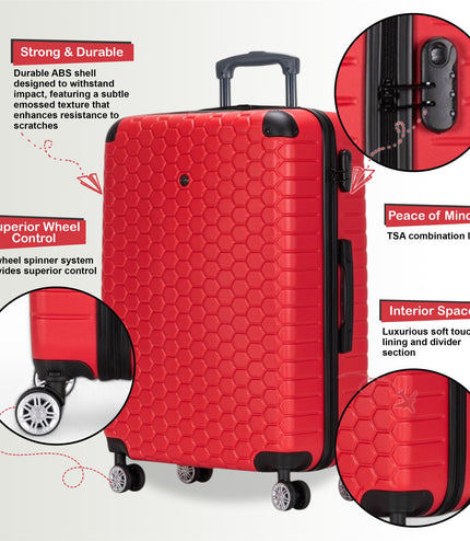 Noda Cabin Hard Shell Suitcase in Red