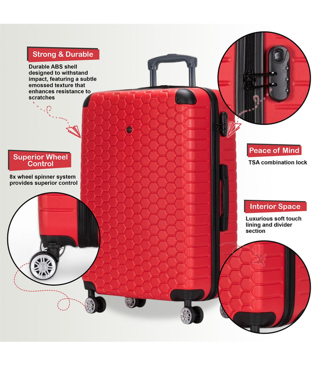 Noda Cabin Hard Shell Suitcase in Red