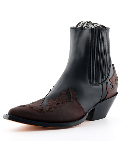 Grinders Unisex Leather Black Western Boots - Arizona Lo