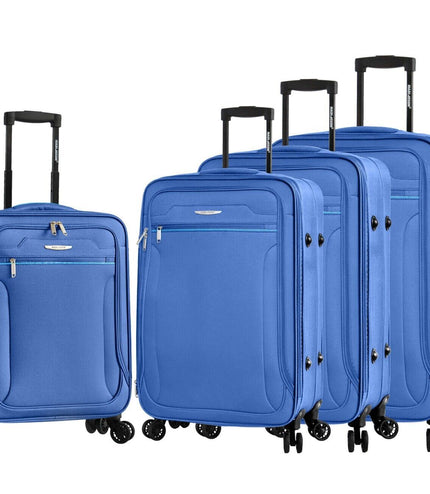 Cinderford Set of 4 Soft Shell Suitcase in Blue