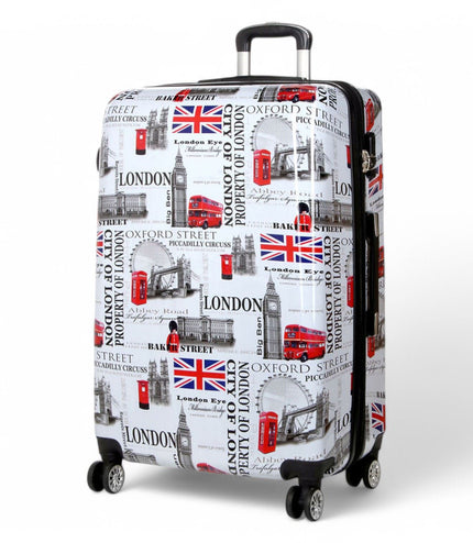 Cooma Large Hard Shell Suitcase London in Black Flower