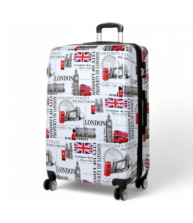 Cooma Large Hard Shell Suitcase London in Black Flower