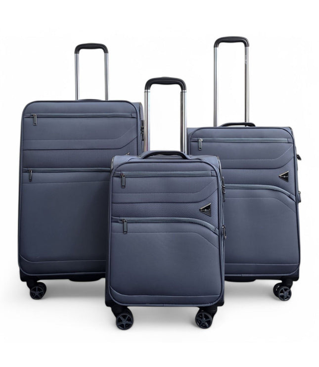Corby Set of 3 Soft Shell Suitcase in Grey
