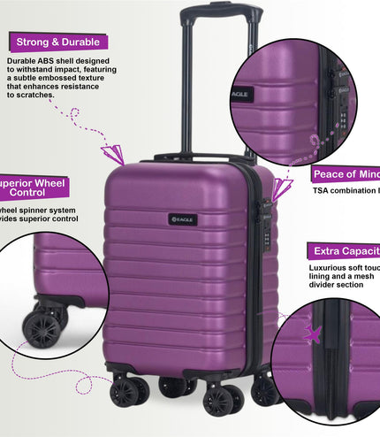 Koga Underseat Hard Shell Suitcase in Purple