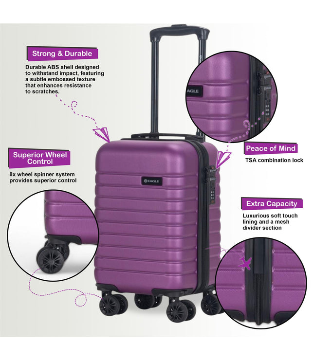 Koga Underseat Hard Shell Suitcase in Purple