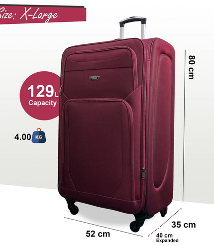 Nagoya X-Large Soft Shell Suitcase in Wine