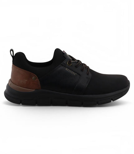 Mustang Men's Black Lightweight Lace-Up Trainers Shoes - M0061005