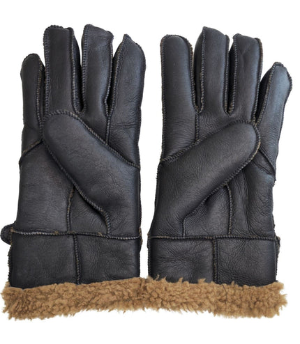 Infinity Leather Mens Brown Luxury Sheepskin Leather Gloves With Buckle