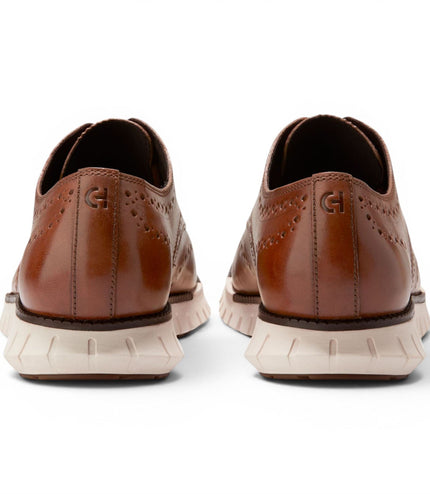 Cole Haan Men's ZeroGrand Wingtip Oxford Trainer Brown Leather Sneakers - C39602