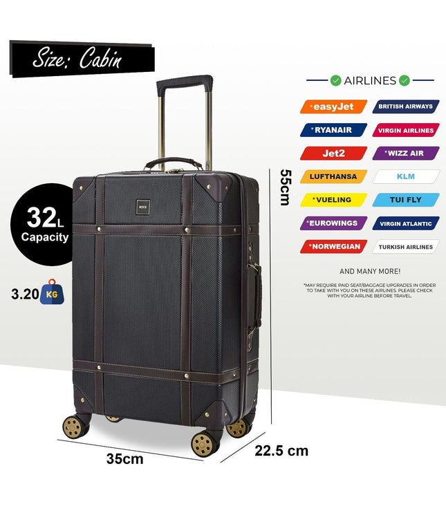 Alston Cabin Hard Shell Suitcase in Black