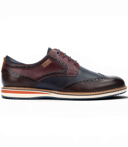 Pikolinos Men’s Brown Burgundy Leather Brogue Lace-Up Oxford Shoes - Avila