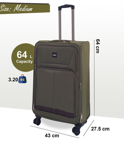 Andover Medium Soft Shell Suitcase in Khaki