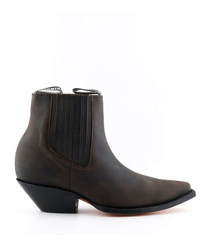 Grinders Unisex Brown Western Chelsea Boots - Mustang