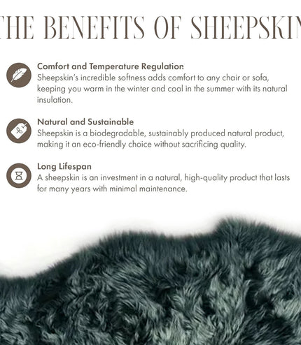 Genuine Thyme Green Sheepskin Natural Silky Soft Fluffy Real Wool Rug