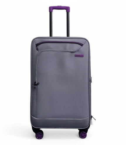 Handa Medium Soft Shell Suitcase in Grey