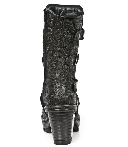 New Rock Ladies Floral Gothic Leather Boots- Neotr005-S25