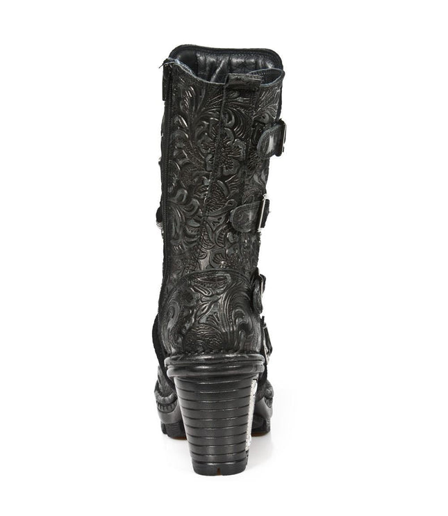 New Rock Ladies Floral Gothic Leather Boots- Neotr005-S25
