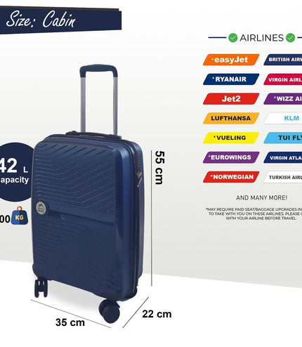 Acton Cabin Hard Shell Suitcase in Navy