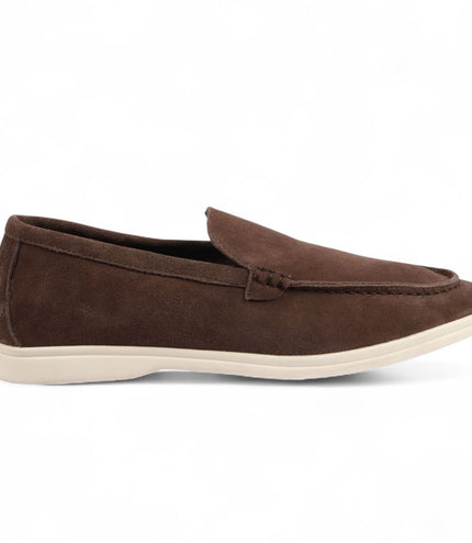 Men's Durable Brown Slip-On Loafers with Cushioned Insole
