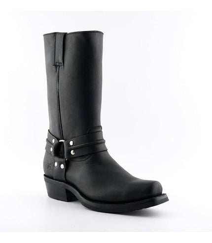 Grinders Unisex Black Western High Leather Boots - Renegade Hi