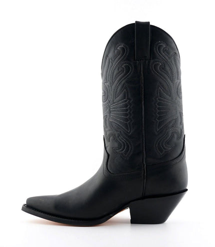 Grinders Black Leather Western Cowboy Boots - Buffalo