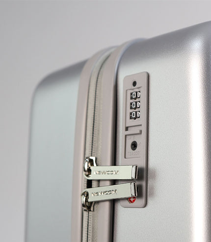 Hard Shell Cabin 44 x 22 x 38 cm Silver TSA Secure Luggage Suitcase Suitable for Easyjet, Ryanair
